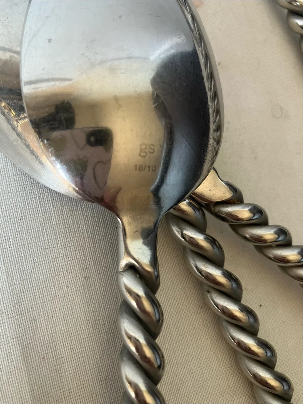 Lot of 7 Gourmet Settings SILVER TEAR Spoons Replacement Flatware GS 18/10 USED.